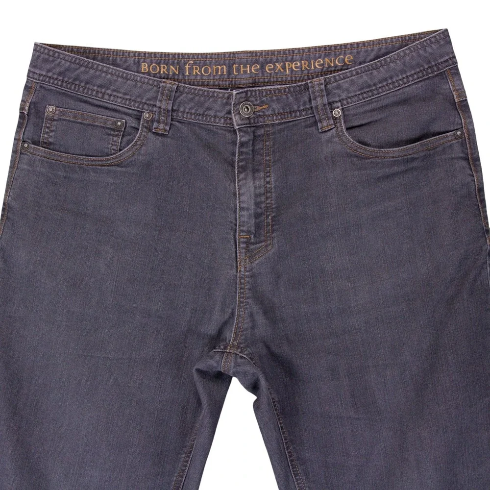 Prana Bridger Slim Fit Jeans Mens 36x32 Gray Organic Cotton Stretch M4BD32315